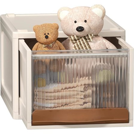 Förvaringslådor för Kläder - Förvaringslådor med Lådor, Plastlådor Organiserare med Två Öppningsvägar, Stapelbara Garderobslådor