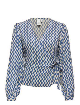 Yasbianca Ls Wrap Top - Pb Patterned YAS