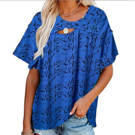 Kortärmad T-shirt För Kvinnor Ihåliga Toppar