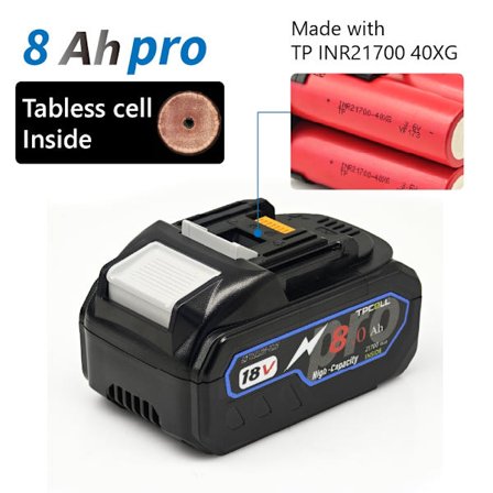 TPCELL 8/10Ah 18V 21700 kennoakku MKT 18V sähkötyökaluille