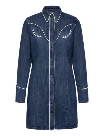 Piped Shirt Dress Blue Wrangler