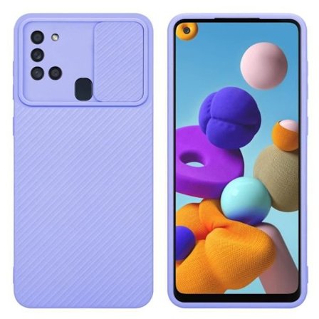 Skal till Samsung Galaxy A21s Fodral i Candy Lilac Fodral Skal Silikon TPU och kameraskydd