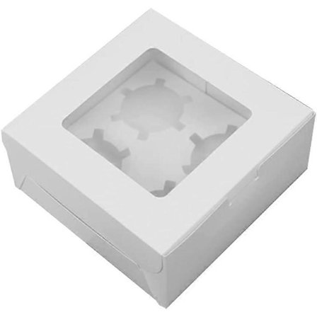 Muffinsæsker, 20-pak Bageri Muffinsbeholdere, Kagebeholdere til Muffins, med Observationsvindue og Aftagelig Indre Støtte (4 Huller)