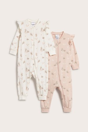 Kappahl | 2-pk. pyjamaser med volang | Offwhite