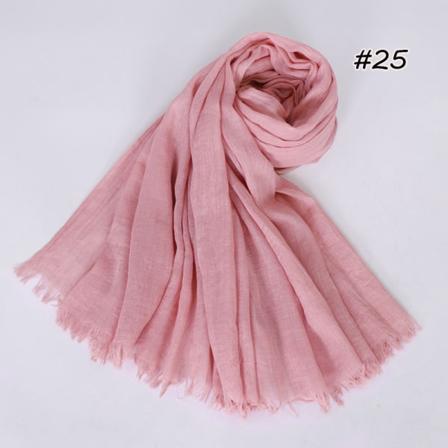 Comfort Dam Scarf Sjal 2022 Bomull Linne Enfärgad Tr Bomull Koreansk stil 25# pink color 190cm
