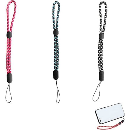Pakke med 6 mobiltelefon håndledsremme i 3 farver. Håndledsrem til mobiltelefon