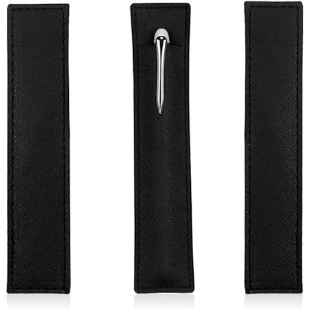 3-pakning pennaler i skinn for fyllepenn, mykt beskyttende etui