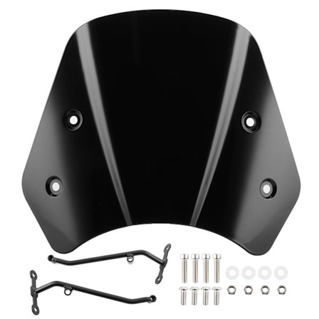 Benelli Leoncino 500 Motorcykel Lång Vindruta Vindavvisare Svart