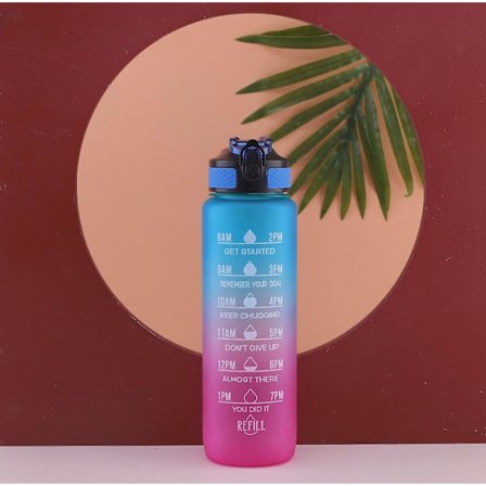 Motiverande Vattenflaska med Tidsmarkering 1000ml