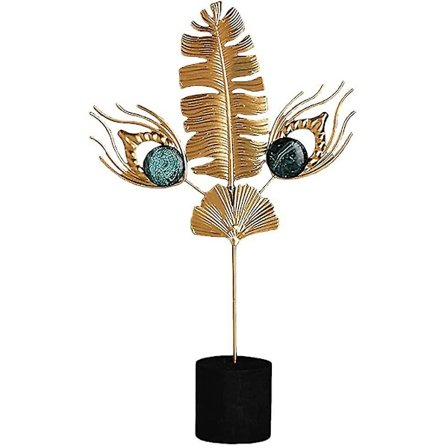 Gullblad, Ginkgo Blad Ornament Gull Ginkgo Blad Metall Jern Skulptur Ornament (1 stk)