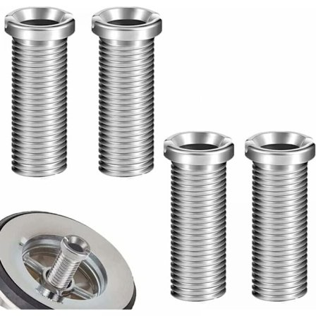 Pakke med 4 vaskekurvskruer, 30 mm, rustfrit stål, hule skruer, afløbsskruer til vaskekurvskruer, fastgørelsestilbehør til køkkenvask (sølv)