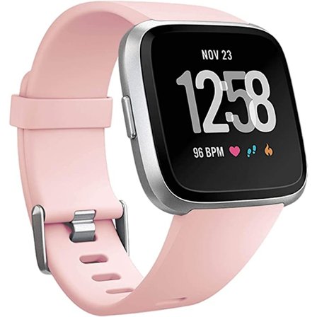 Smartwatch-armbandet är kompatibelt med Fitbit Versa Smartwatch, Versa 2 och Versa Lite se-klockor för kvinnor och män(Rosa-L)