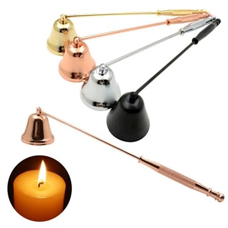 20cm Candle Snuffer Vintage Metal Bell Shape Candle Wick Trimmer Candles Holders Snuffer Long Handle Banquet Wick Extinguisher