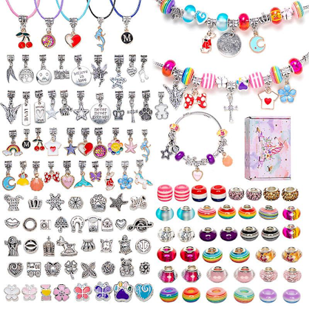 DIY-käsintehty tyttöjen rannekoru 6-13 vuotiaille, helmiä