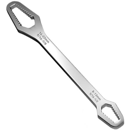 Dobbeltkop selvspændende skruenøgle, 8-22 mm dobbeltsidet brillenøgle, til cykel manuel reparation værktøj, 1 stk.