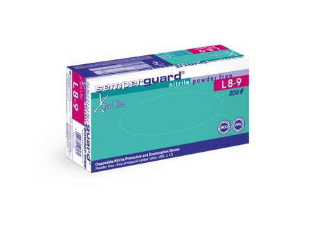 Semperguard Xtra Lite L8-9 Engångshandske nitril, puderfri S, 200 st, Arbetskläder