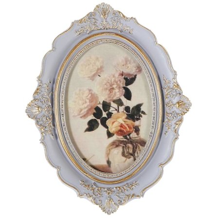 Präglad Fotoram Vintage Fotohållare Bildvisningsram Oval Fotoram