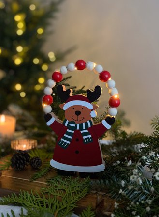 Reinsdyr m/lys H20 - rød