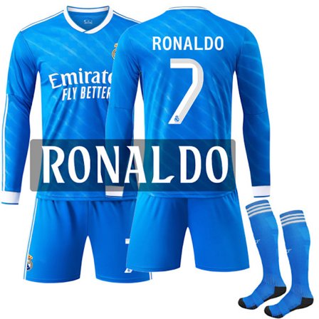 2025-2026 Real Madrid Bortedrakt Fotballsett for Barn Nr. 7 Ronaldo