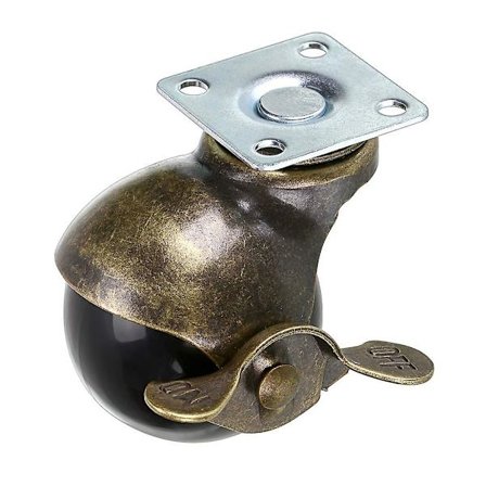1 stk. pladehjul, 40 mm møbelhjul med bremser, antikke kuglehjul til møbler, skab, stol, bæreevne 22,7 kg pr. hjul