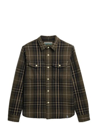 Merchant Heavy Checked Shirt Brown Superdry