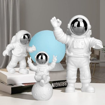Sett med 3 Astronautdekorasjoner for Hjemmet, Romfødselsdagskake Topp
