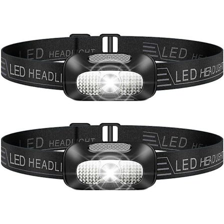 Led pannlampa, 2 stycken lätta USB-laddningsbara pannlampor, kraftfulla