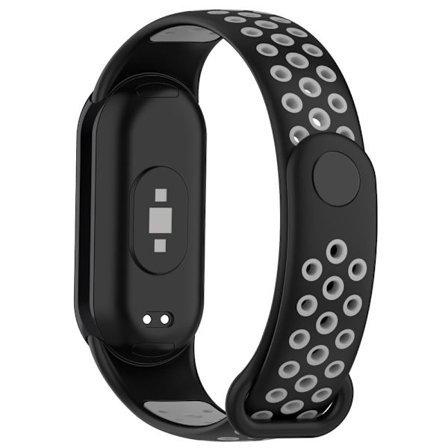 Xiaomi Smart Band 8 tvåfärgad silikonrem - Svart / Grå