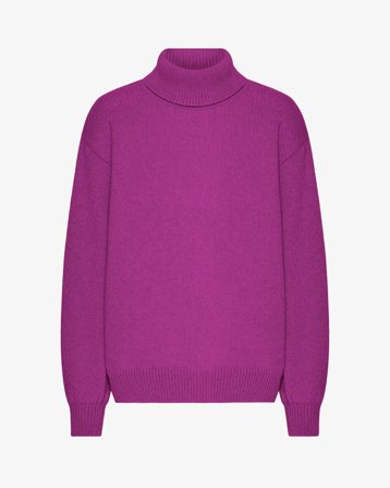 Merino Wool Turtleneck - Magenta Blaze 2XL