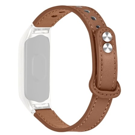 Xiaomi Mi Smart Band 6 / 5 klockarmband i koskinnläder med svart hölje - Brun