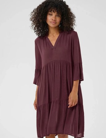 Kaffe Kamarianah Amber Dress - Burgundy - 36