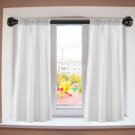 Utvidbar gardinstang uten stansing og fuktsikker flyttbar klesvaskstang (88X5cm, svart)