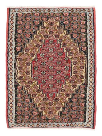 Tapis D'orient Kilim Senneh Fine 75X100 Rouge Foncé/Noir (Laine, Perse)