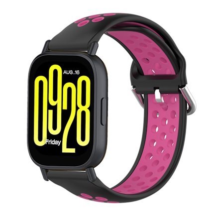 Armband för Xiaomi Redmi Watch 5 Active/watch 5 Lite 22mm Tvåfärgat Andningsbart silikonarmband (Rosröd)
