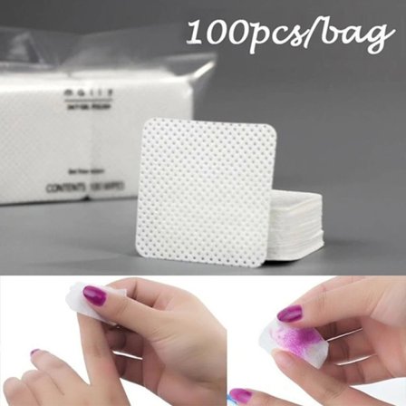 100/180/200 st Luddfritt Nagellacksremover Nagelkonstdesign Smink Rengöring Pads Bomullsservetter UV Gel Nageltips Remover Rengöringspapperspad