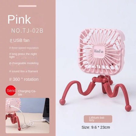 Barnvagnsfläkt Octopus Shape Tripod Clip Fläkt