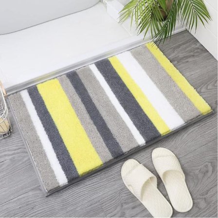 Maskintvättbar halkfri badrumsmatta 40x60x3 cm, supermjuk absorberande tjock duschmatta mikrofiber badrumsdekoration, gul (40*60 cm, gul)