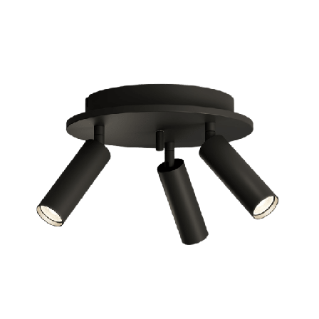 Herstal Spotlight Pipeline Rund 3 Lampor Unisex Svart