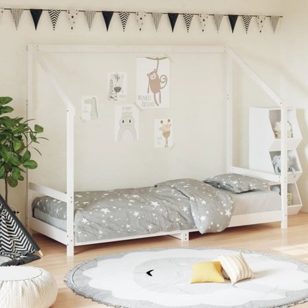 VidaXl Sängram Barnsäng Massiv Furu Vit 80X200 Cm - Litenleker