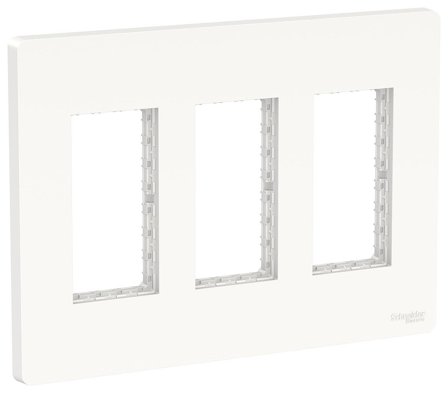 Schneider Electric NU023418 Täckram vertikal, vit 3 rader, Installationsmaterial