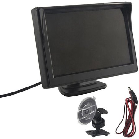 5 tommers 800X480 HD TFT LCD-skjerm med dobbel brakett for bilryggekamera/ryggekamera/DVD-spiller/multimedia