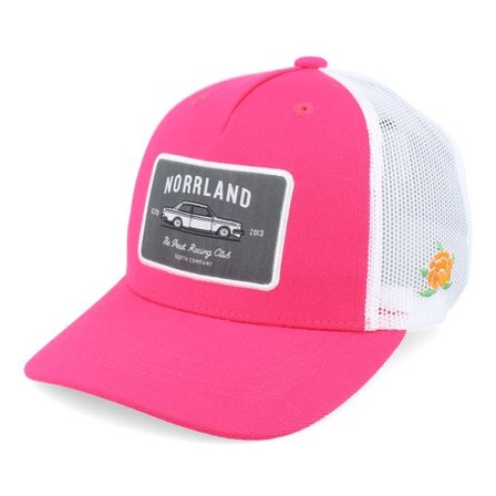 SQRTN - Rosa trucker Keps - Kids Racing Cap Hot Pink/White A-Frame Trucker @ Hatstore