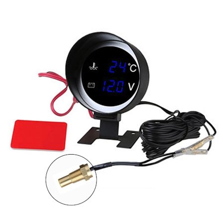 Universal Lastbil LED Voltmeter Vandtemperaturmåler Sensor