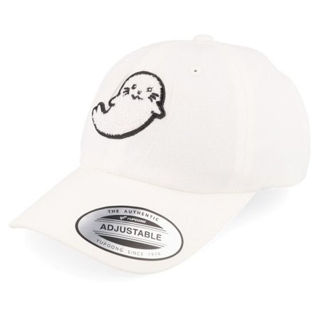 Kiddo Cap - Vit unconstructed Keps - Kids Cute Seal Chenille White Dad Cap @ Hatstore