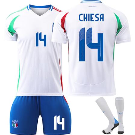 2425 UEFA Europa League Italien nr. 14 CHIESA Trøje Buksesæt White 24