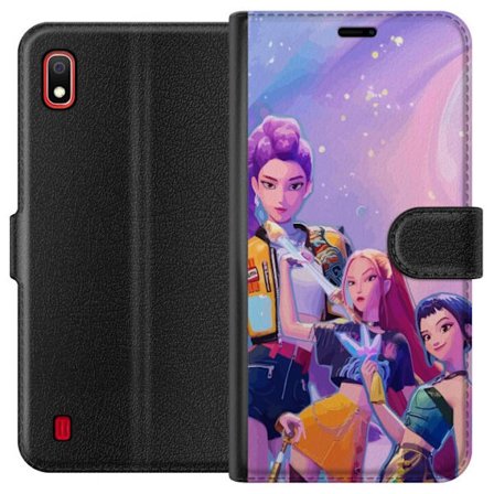 Kompatibelt Lommeboketui til Samsung Galaxy A10 Futuristiske popdamer i neonfarger med magiske detaljer mot en drømmeaktig galaksebakgrunn