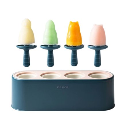 Silikon-ispinnformer i tegneserieform, baby-ispinnformer uten BPA, gjenbrukbare ispinnformer (blå)