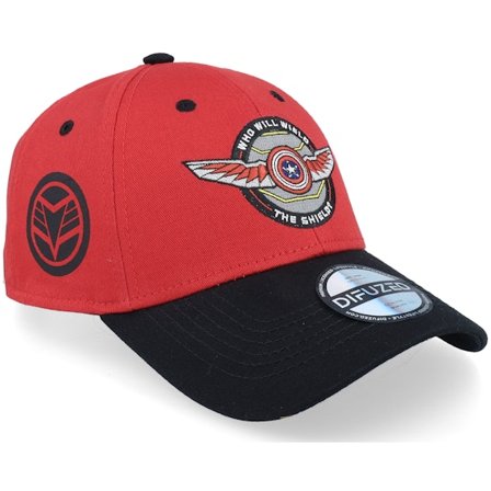 Difuzed - Rood adjustable Cap - Marvel Winter Soldier Badge Baseball Red/Black Adjustable @ Hatstore