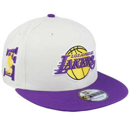 New Era - NBA Beige snapback Casquette - Los Angeles Lakers NBA Logo 9FIFTY Ivory/Purple Snapback @ Hatstore
