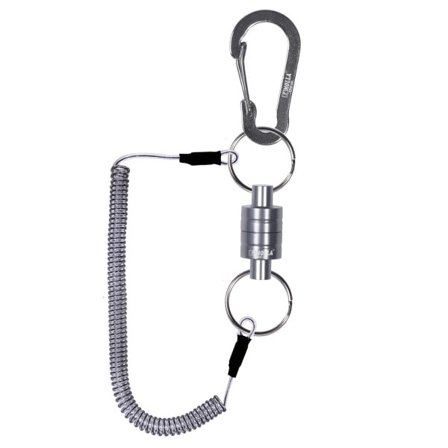 Magnetisk nett utløser holder med kveilet snor flue fiske verktøy sterk magnet karabin rask spenne